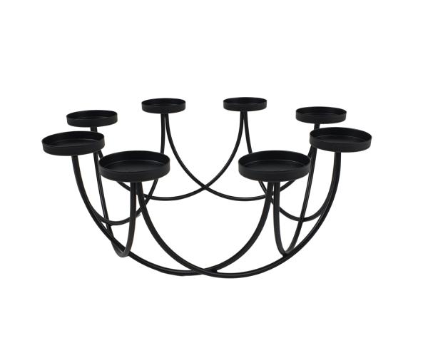 Teelichthalter Kerzenhalter Metall schwarz Ø 30,5 cm